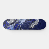 Skateboard Le Grand Hokusai Wave chrome fibre de carbone Déco (Horz)