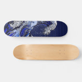 Skateboard Le Grand Hokusai Wave chrome fibre de carbone Déco (Horz)