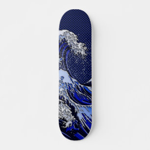 Skateboard Le Grand Hokusai Wave chrome fibre de carbone Déco