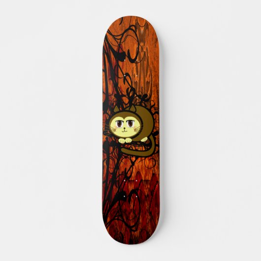 Skateboard Le miaou du chat - Customisé (Devant)