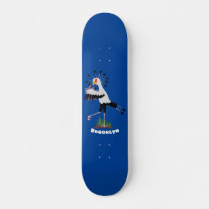 Skateboard Le mignon secrétaire oiseau écrire des notes dessi