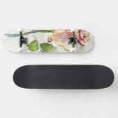 Skateboard Le motif floral fleuri avec l'aquarelle rose s'est (Horz)