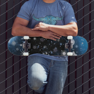 Skateboard Le Noël de SlipperyJoe, hiver magique paisible à