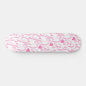 Skateboard Le pastel Girly soit motif rose de coeurs des (Horz)