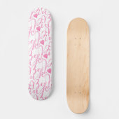 Skateboard Le pastel Girly soit motif rose de coeurs des (Recto)