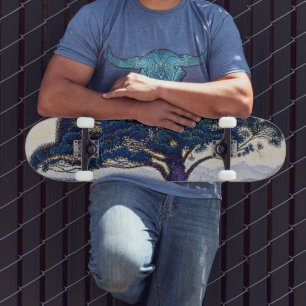 Skateboard Le Pin Bonaventure, peinture à l'huile, Paul Signa