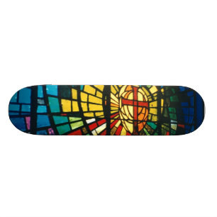 Skateboard Le prisme de lumière en verre souillé colore la
