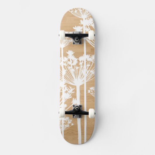 Skateboard Le souhait en bois d'arrière - plan fleurit le (Recto)