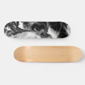Skateboard LE YIN et LE YANG (art abstrait noir et blanc) ~. (Horz)
