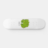 Skateboard Leaf slug cartoon illustration (Horz)