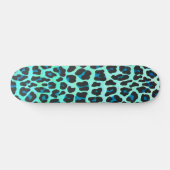 Skateboard Léopard noir et Turquoise (Horz)