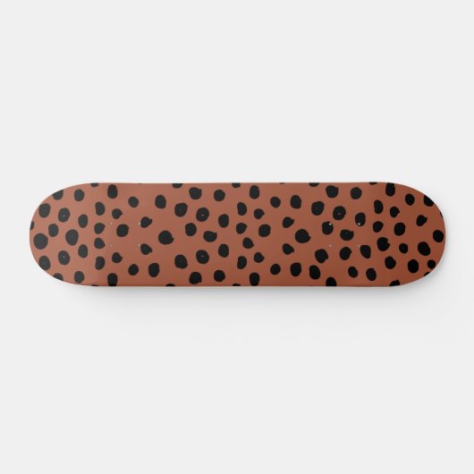 Skateboard Leopard Print Dots Rust Terracotta Cheetah Spots (Horz)