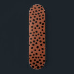 Skateboard Leopard Print Dots Rust Terracotta Cheetah Spots<br><div class="desc">Poster de animal - taches Empreintes de léopard - tons terreux - brun / rouille.</div>
