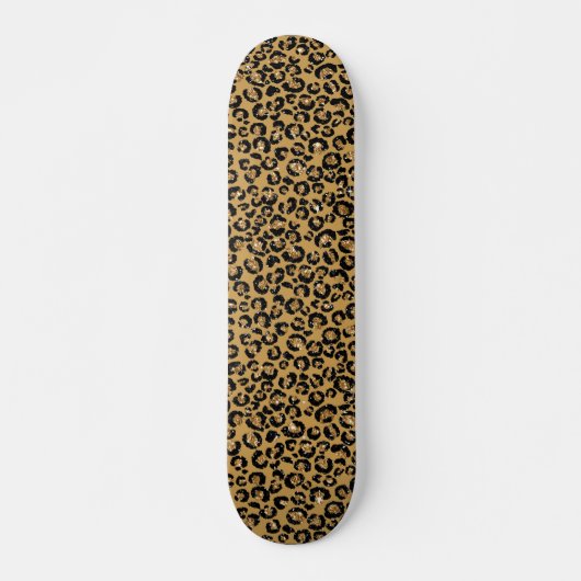 Skateboard Leopard Spots Gold Fur Jaguar Motif (Devant)