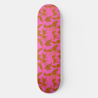 Skateboard léopards Abstraits aux lèvres rouges