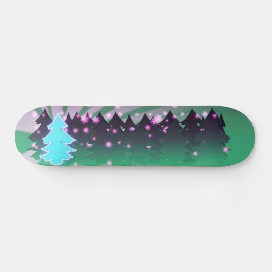 Skateboard Les arbres de Noël dans les tons verts (Horz)