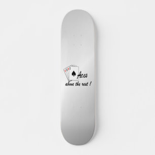 Skateboard Les As au-dessus du reste Coussin rond argent