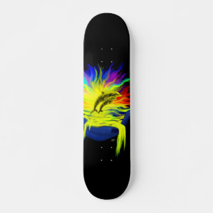 Skateboard Les dauphins sous le soleil avec la main