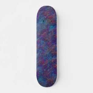 Skateboard Les éclaboussures de peinture cyan et rouge