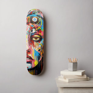 Skateboard Les Femmes Visent L'Expressionnisme Coloré