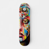 Skateboard Les Femmes Visent L'Expressionnisme Coloré (Devant)
