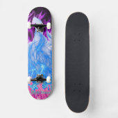 SKATEBOARD LES FLAMES ROSES, PURPLES ET BLEUES ! (Recto)