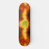 Skateboard Les flammes de balle rapide de softball jaune de S (Recto)