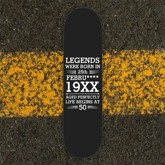 Skateboard Les légendes personnalisées sont nées à la date Mo