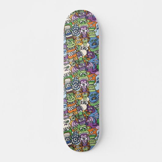 Skateboard Les monstres deviennent éffrayants dans un design  (Devant)