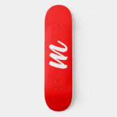 Skateboard LETTRE INITIALE CalliGRAPHIQUE BLANCHE ROUGE (Recto)