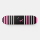 Skateboard LETTRE INITIALE CHIC BORDÉE EN Pink ET NOIR (Horz)