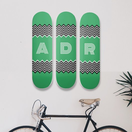 Skateboard Lettre initiale personnalisée 8 Patinage de 1/4 po