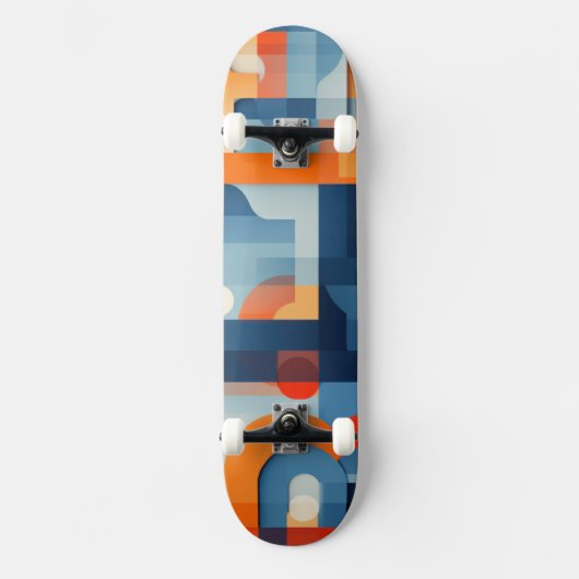 Skateboard Lettres en bleu et orange (Recto)