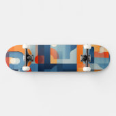Skateboard Lettres en bleu et orange (Horz)
