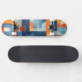 Skateboard Lettres en bleu et orange (Horz)