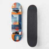 Skateboard Lettres en bleu et orange (Recto)