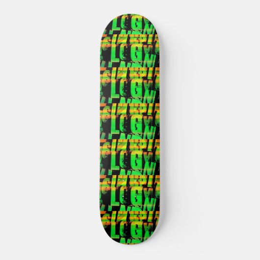Skateboard Lettres néons et chiffres (Recto)