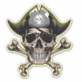 Skateboard leuk Jolly Roger Skull Cross-Botten Sticker (Voorkant)