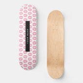 Skateboard Lèvres Roses, Baiser, Baguette à lèvres, Votre Nom (Recto)