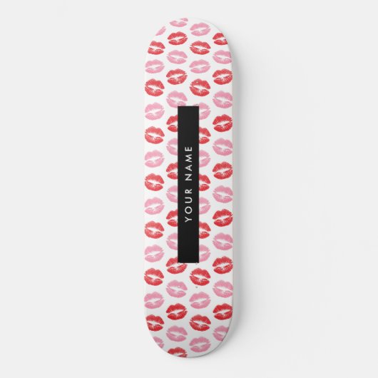 Skateboard Lèvres Rouges, Lèvres Roses, Baiser, Votre Nom, Pe (Recto)