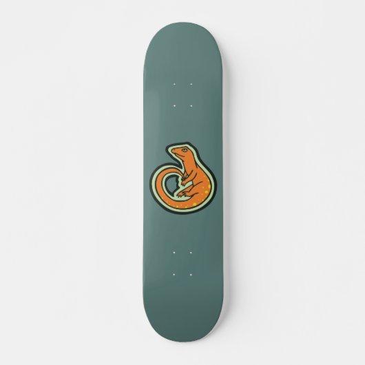 Skateboard Lézard orange de longue queue avec des taches (Devant)