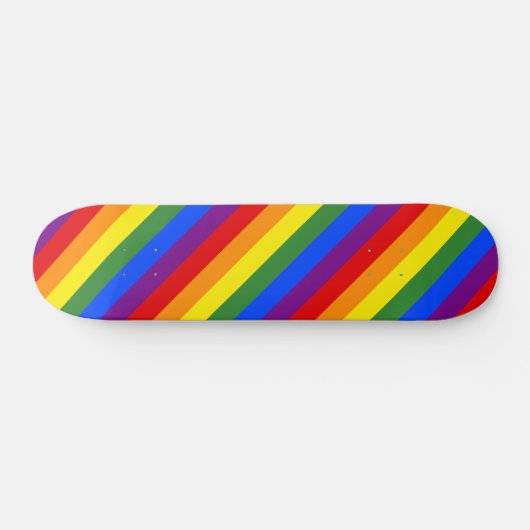 Skateboard LGBT Pride Diagonal Rainbow Stripe Motif (Horz)