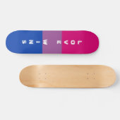 Skateboard LGBTQ Arc-en-ciel Bisexual Pride drapeau Texte per (Horz)