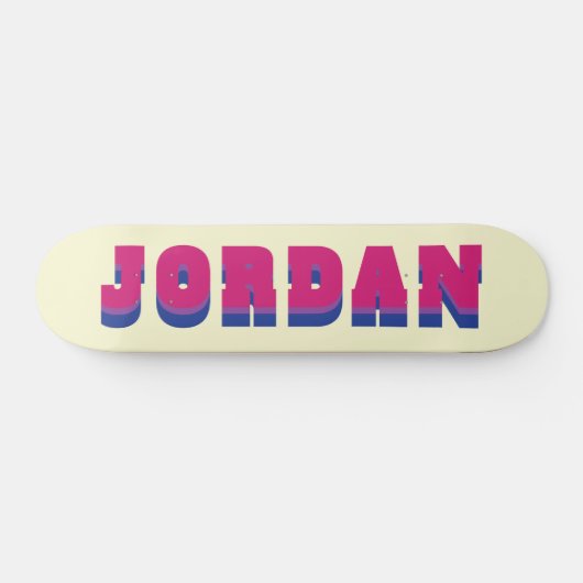 Skateboard LGBTQ Rainbow Bisexual Pride Nom personnalisé (Horz)
