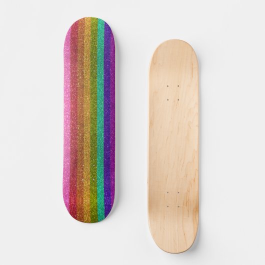 Skateboard LGBTQIA Fierté Drapeau Parties scintillant arc-en- (Recto)