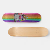 Skateboard LGBTQIA Pride Drapeau Parties scintillant Rainbow  (Horz)