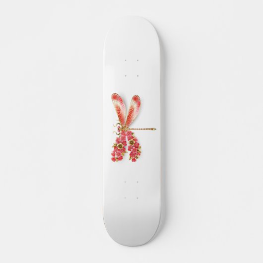 Skateboard libellule de fleurs avec sakura de bijoux (Devant)