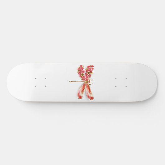 Skateboard libellule de fleurs avec sakura de bijoux (Horz)