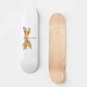 Skateboard libellule de fleurs jaunes (Recto)