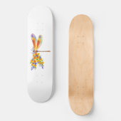 Skateboard libellule de fleurs jaunes (Recto)